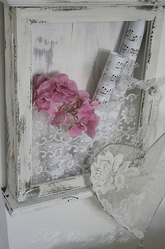 Flowers, sheet music, and lace