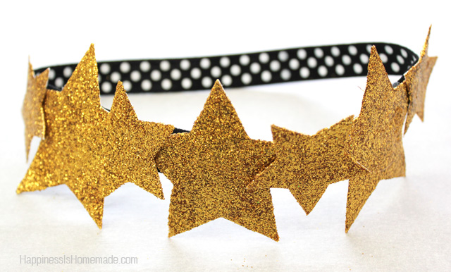 Gold glitter star crown