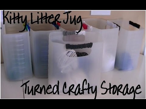 Litter jug yarn and craft storage
