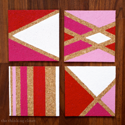 Painted cork coasters Interesting and Unique DIY Coasters