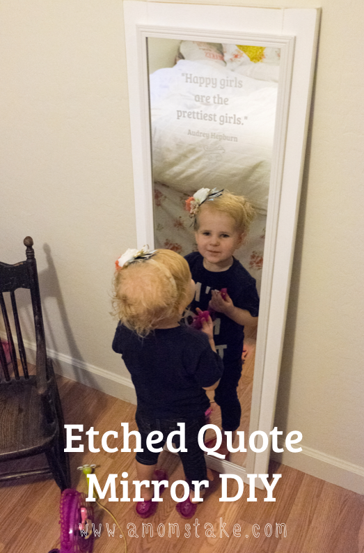 Quote etched mirror