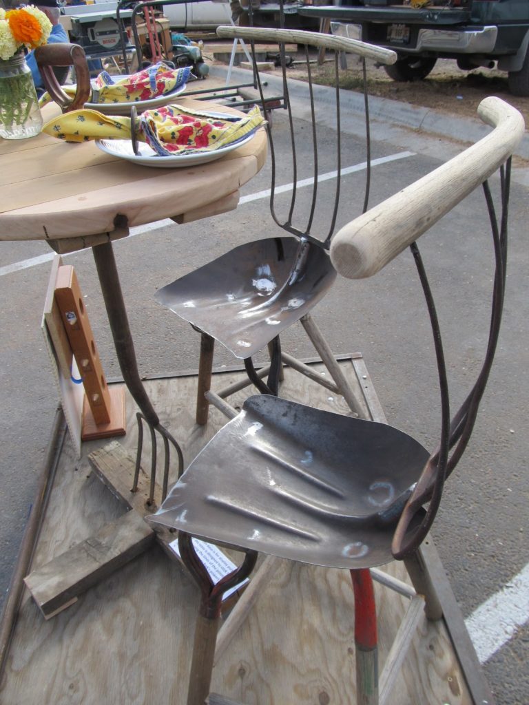 Spade and pitch fork chair
