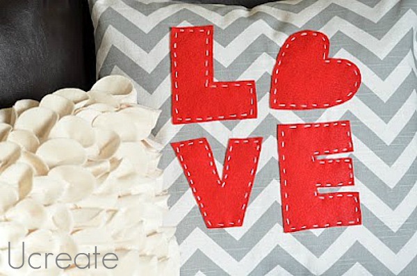 Stitched %22love%22 pillow