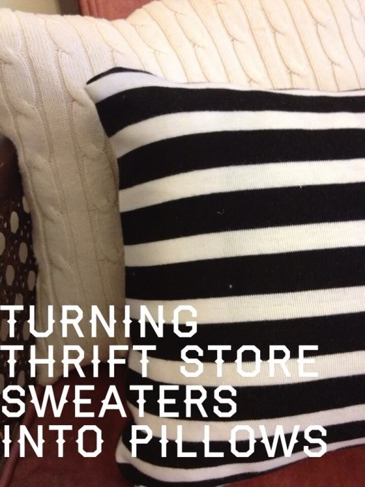 Thrift shop sweater pillow cases