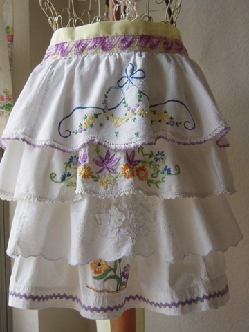 Vintage embroidered pillow case aprons