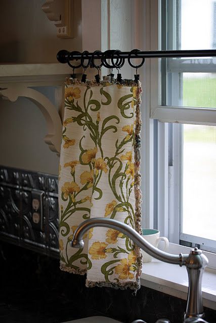 Vintage napkin curtains Beautiful Ways to Repurpose Vintage Linens