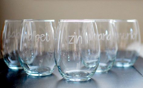 Wine type glasses Creative DIY Glass Etching Projects