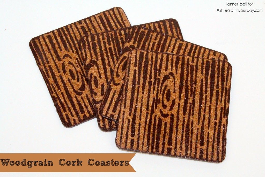 Woodgrain cork coasters