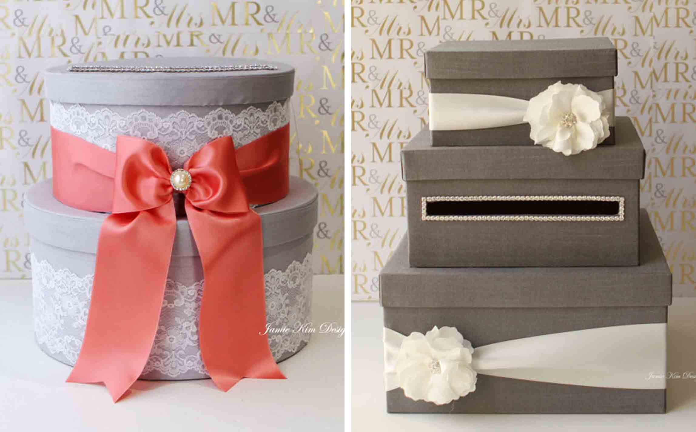 Hat box wedding card holders