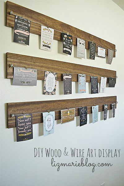 Wood and wire diy photo display