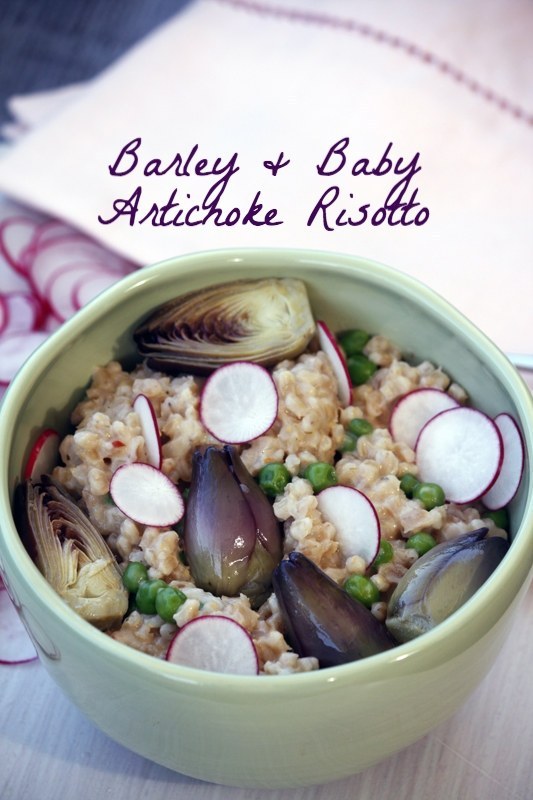 Barley and baby artichoke risotto