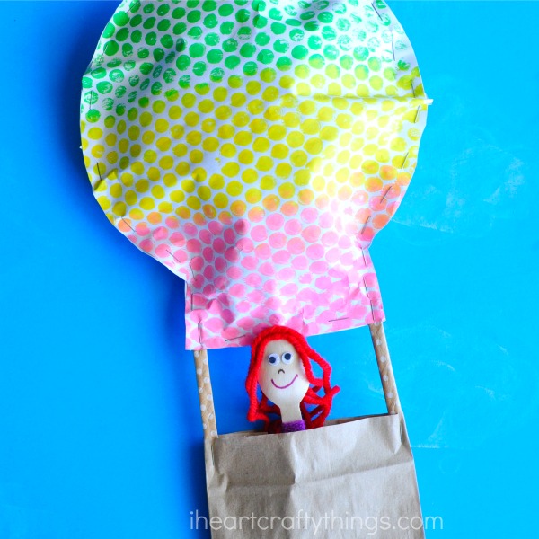Bubble wrap printed hot air balloon