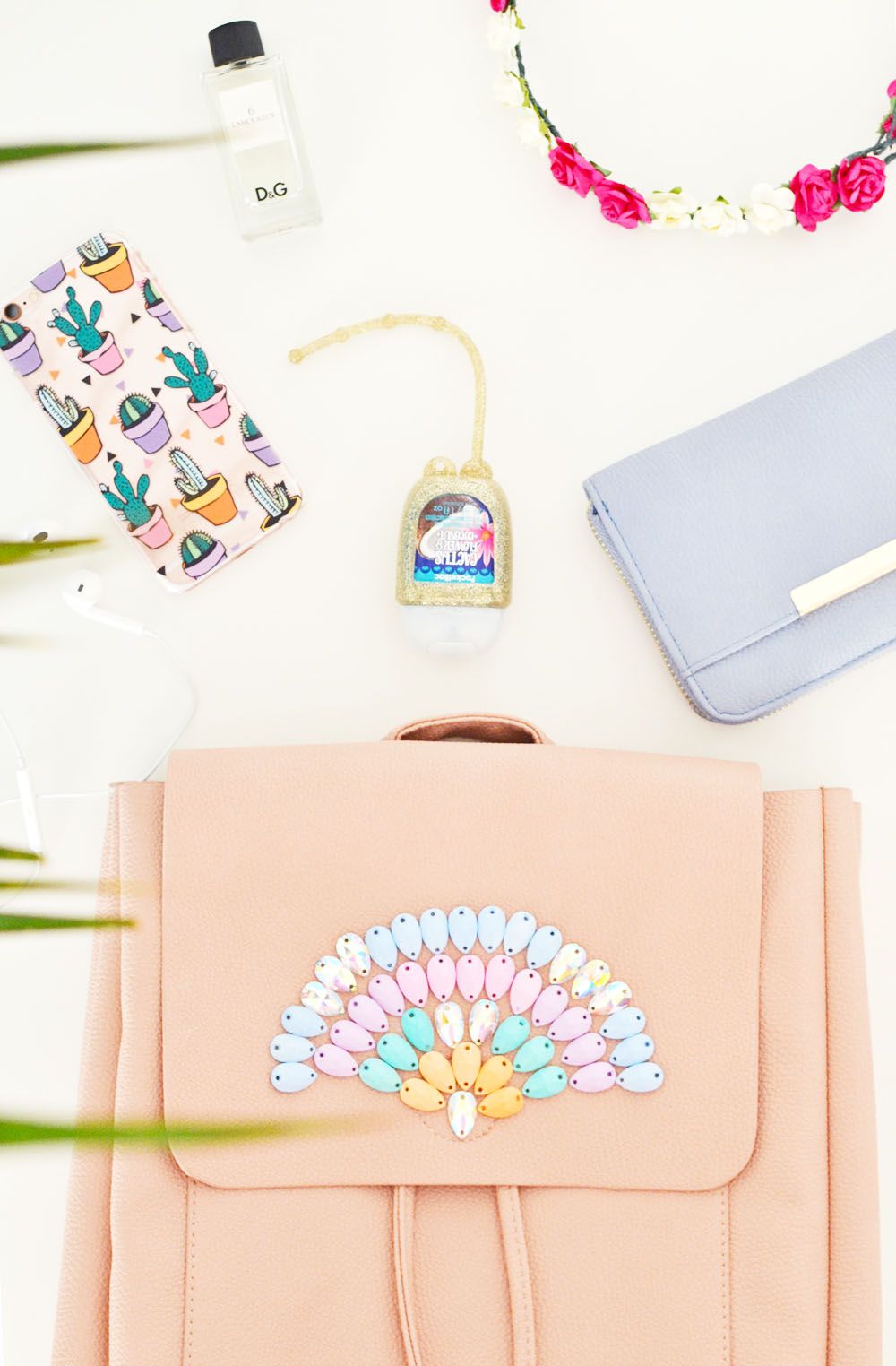 Diy pastel gemstone backpack craft