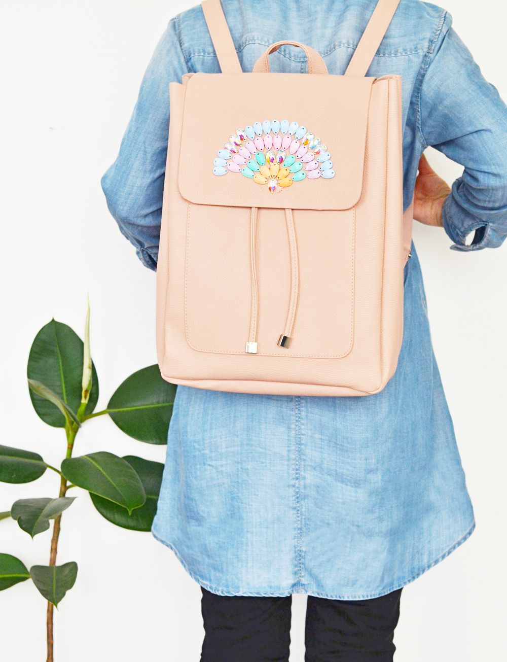 Diy pastel gemstone backpack project