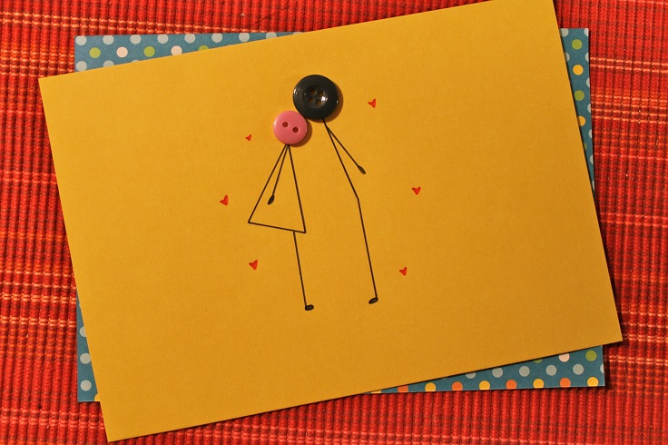 Kissing buttons cards Cute DIY Birthday Card Ideas