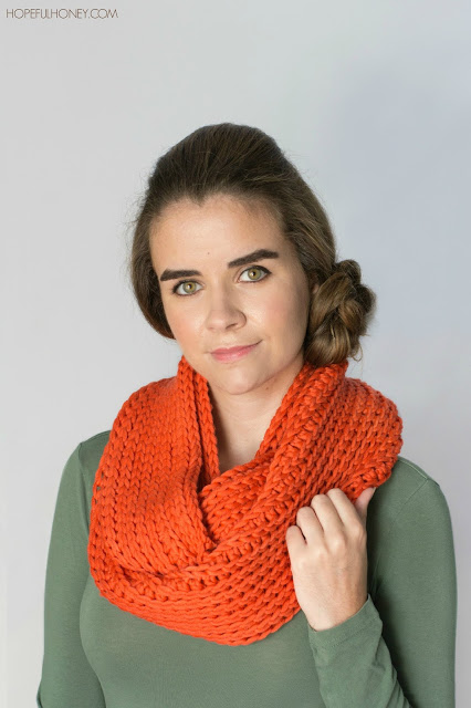 Ribbed chunky infinity scarf free crochet pattern 6