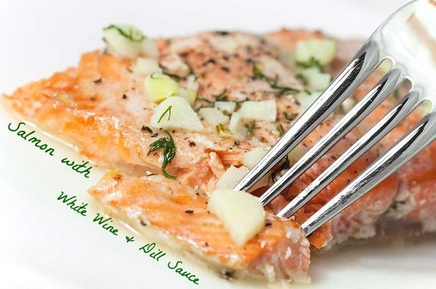Salmon with white whine and dill sauce Recipes for Using Up Leftover Wine