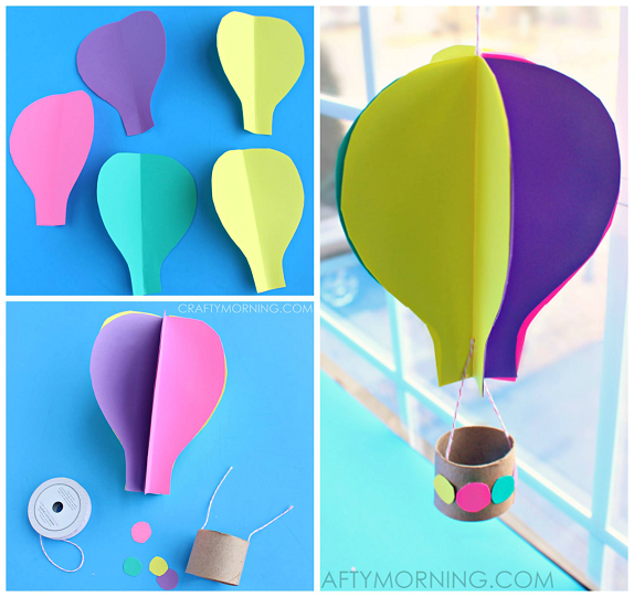 Spinning 3D hot air balloon.jpg 15 Adorable Hot Air Balloon Themed Crafts