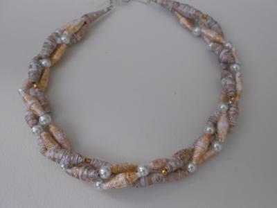 Twisted paper bead necklace