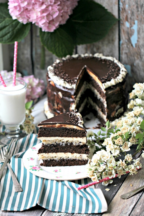 Chocolate brownie layer cake
