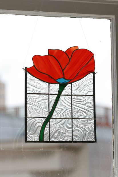 Small floral stained glass