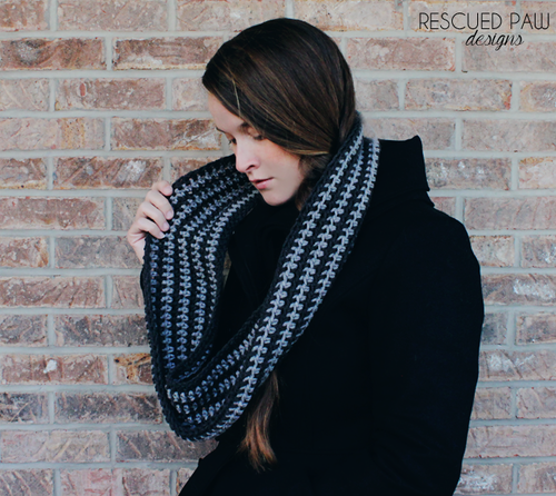 Striped crochet infinity scarf