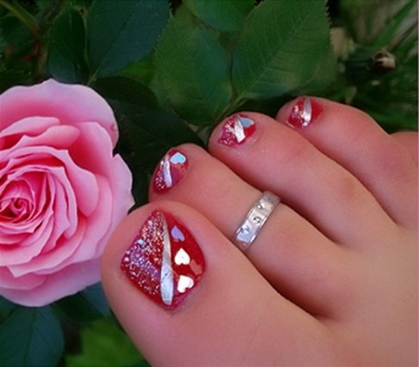Toe nail art pink toenail designs