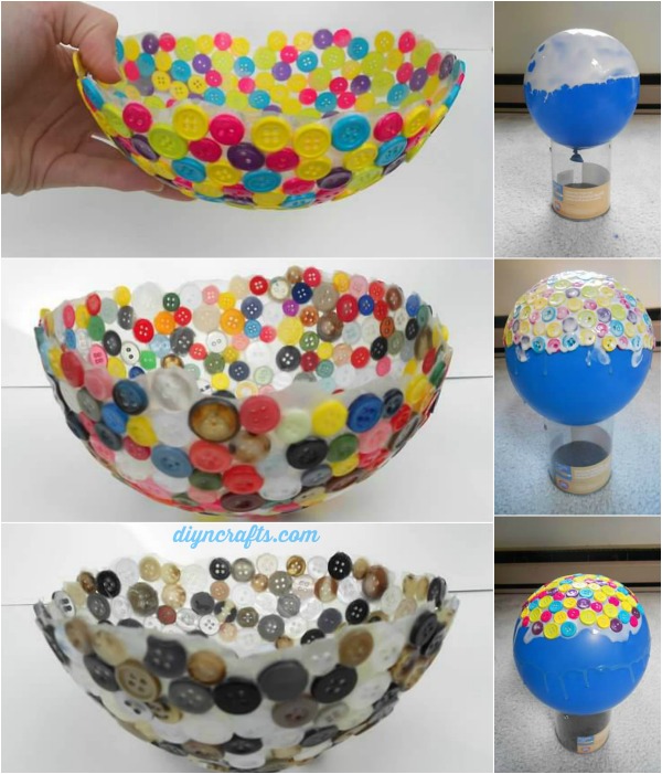 DIY button bowl Creative Crafts Made With Buttons