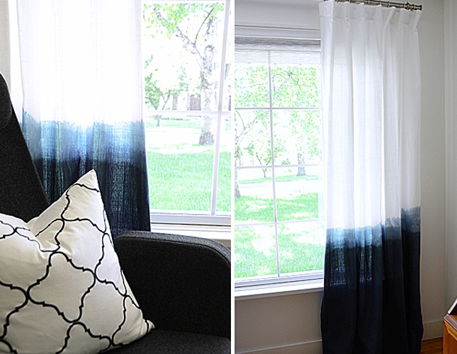 Dip dyed curtains 15 DIY Projects to Decorate Your Windows
