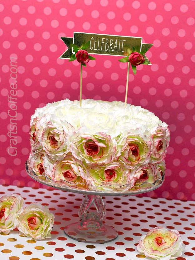 Faux flower cake