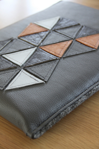 Geometric leather sleeve Cool DIY Laptop Sleeves