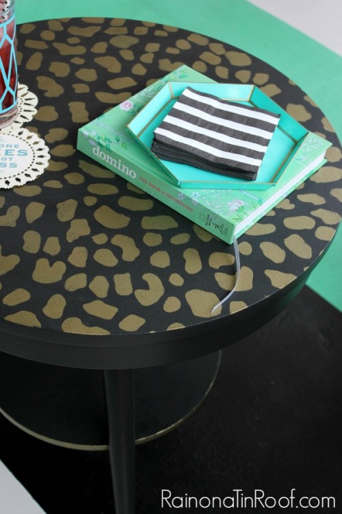 Leopard print tabletop