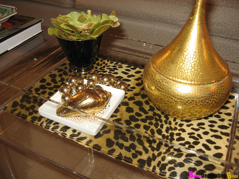 Lucite leopard display tray