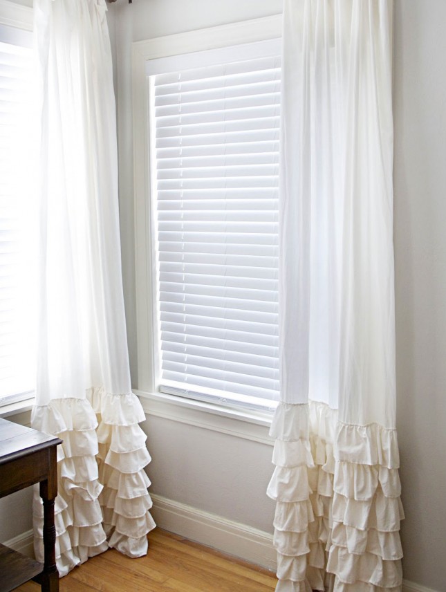 Ruffled bottomed curtains