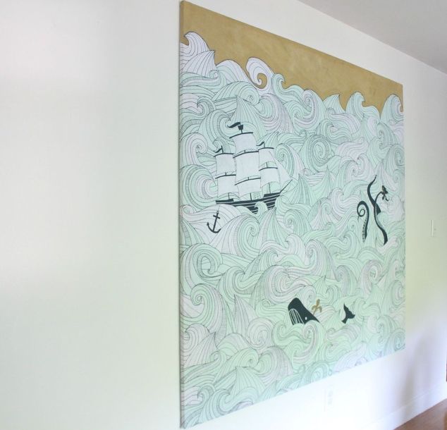 Stretched fabric wall art