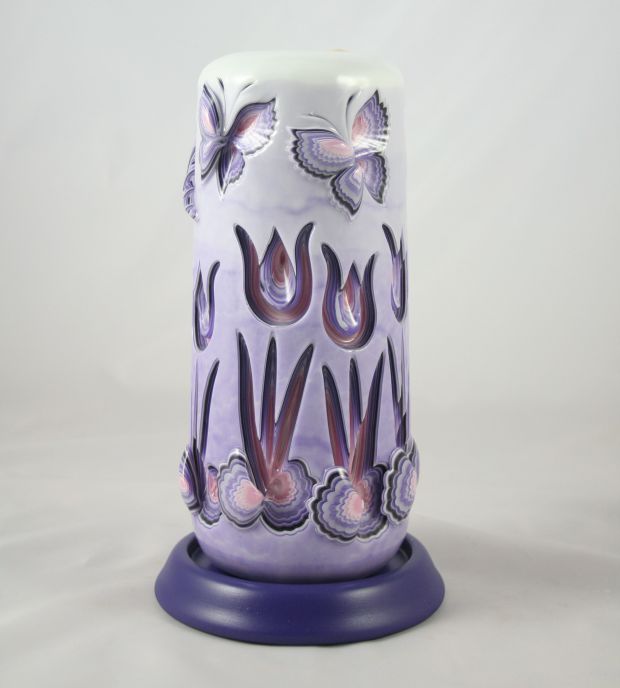 Tulip and butterfly candle