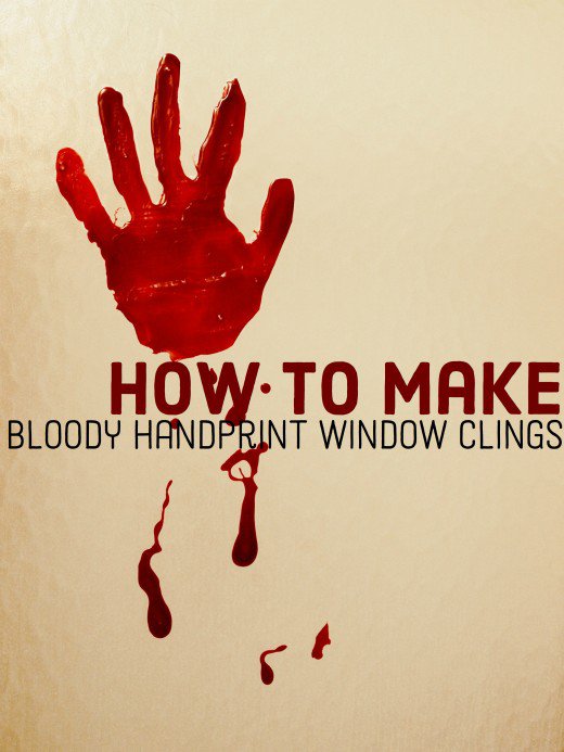 Blood handprint window clin diy