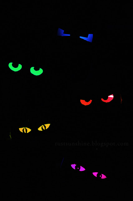 diy glowing eyeshalloween decor 20 Extra Easy DIY Halloween Decorations To Whip Up In A Pinch