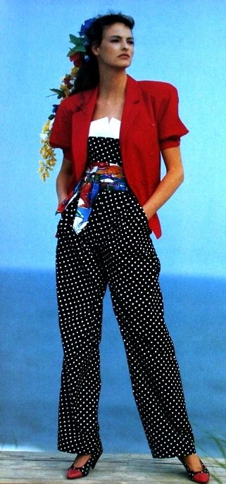 1980's polka dot pants suit idea