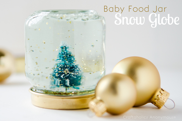 Baby food snow globe diy