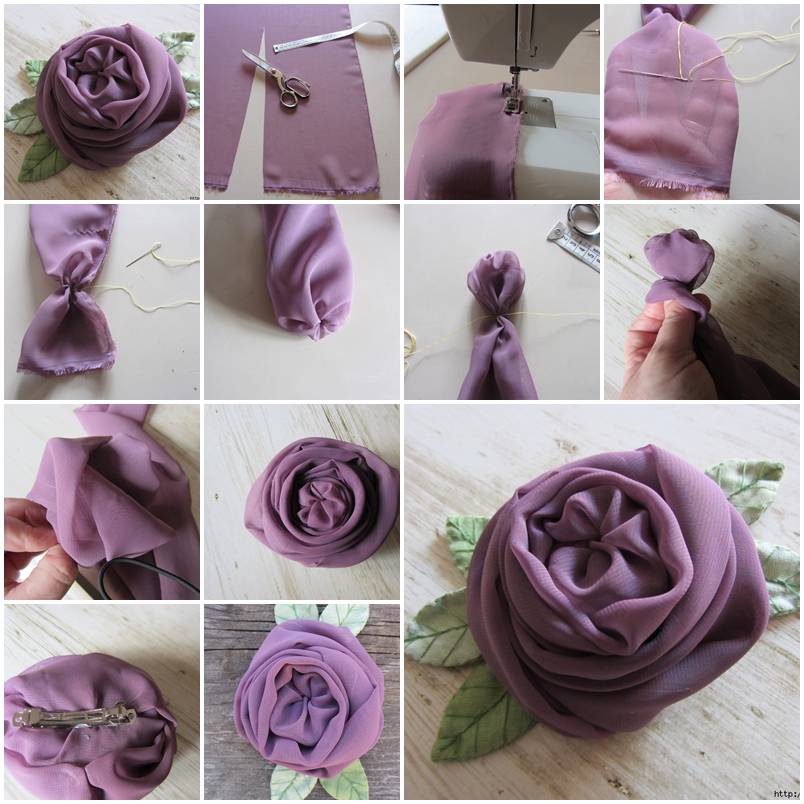 Chiffon rose with leaves