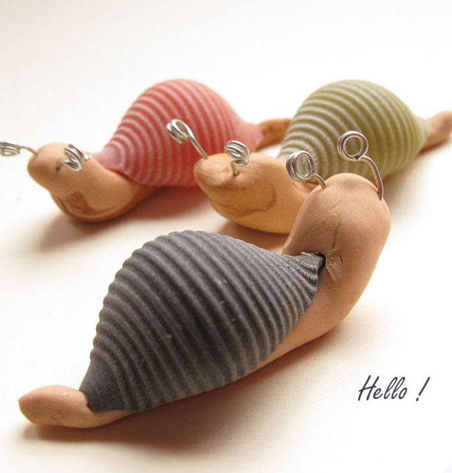 Clay and pasta snails