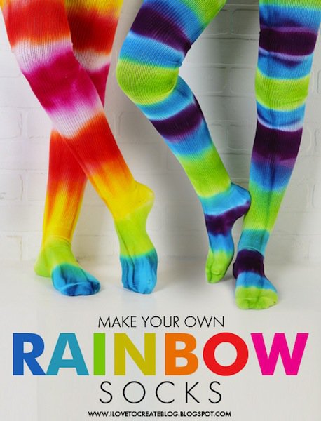 Diy rainbow socks