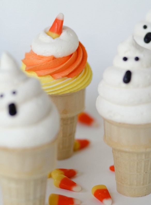Ghost cupcake cones recipe