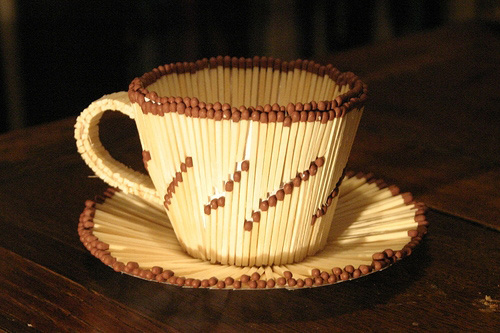 Matchstick teacup and saucer