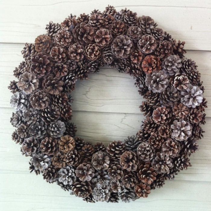 Pine cone door wreath