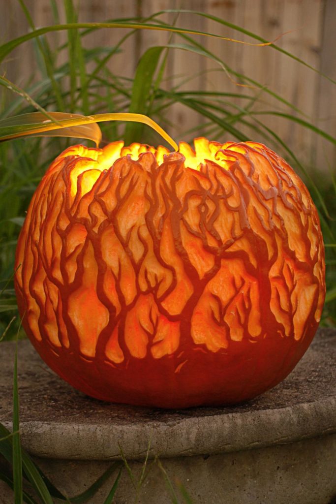 Spooky forest pumpkin