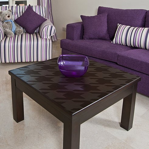 Stencilled houndstooth side table