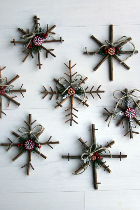rustic snowflakes diy 50 Easy Christmas Crafts For Everyone In The Family To Enjoy