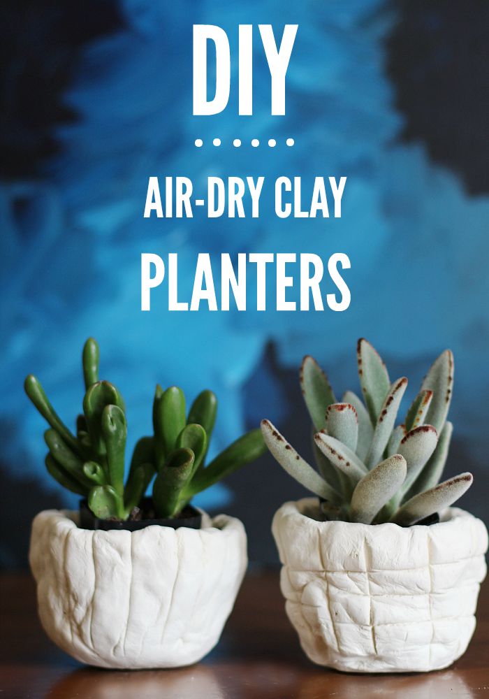 Air dry clay planters diy